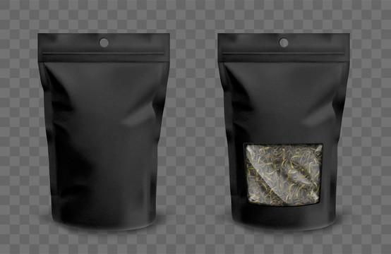 黑色纸袋茶叶包装元素