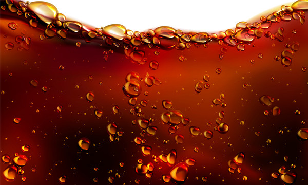 橘红色可乐气泡水元素