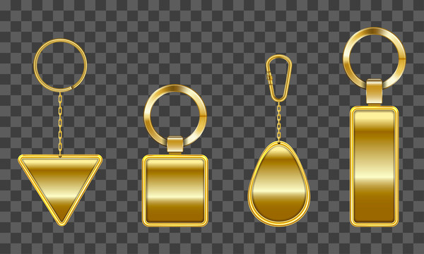 金色质感钥匙圈元素