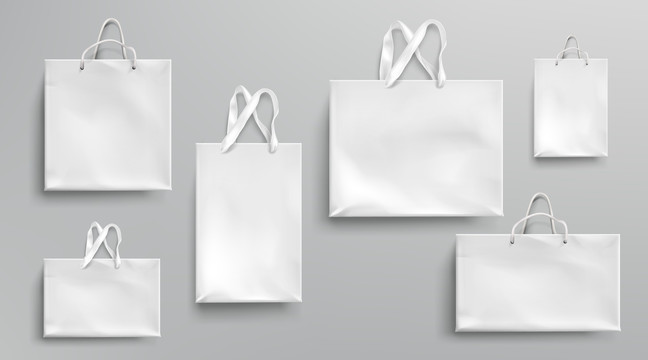 白色空白纸袋元素