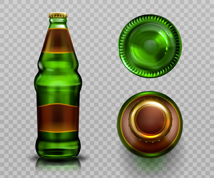 绿色啤酒瓶元素