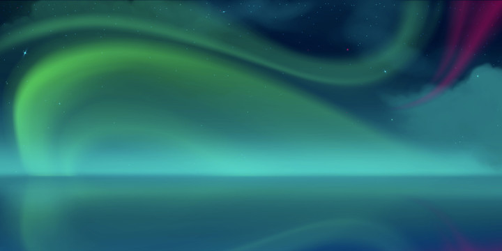 綠色星空感極光背景
