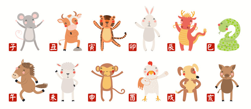 中国动物生肖地支插图