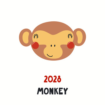 可爱十二生肖猴子插图