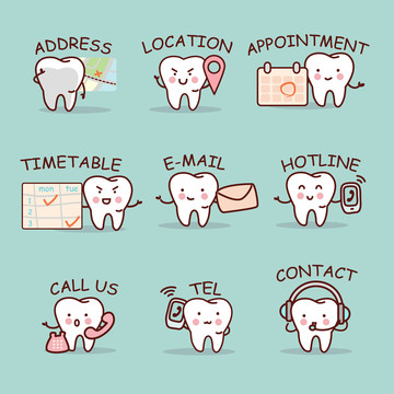 牙科联系方式标签贴图