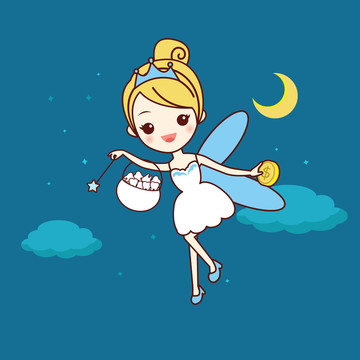 仙女的神奇牙齒魔法插圖