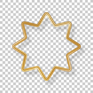 金色星芒边框元素