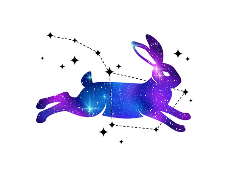 藍紫星空感 野兔跳躍元素