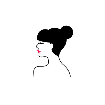 黑色丸子头女性logo插图