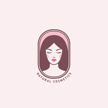 自然彩妆女孩logo插图