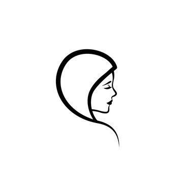 长发香肩女性logo插图