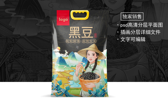 黑豆包裝設(shè)計(jì)平面圖