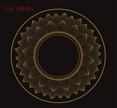 蓮花花紋花卉矢量
