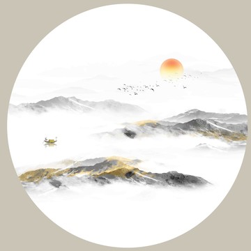 寫意山水裝飾畫