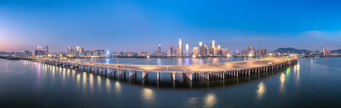 深圳前海自贸区航拍夜景