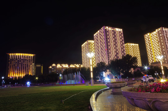 包头万达广场银河广场夜景