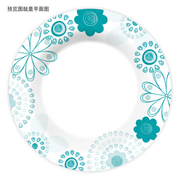 水彩花面青綠