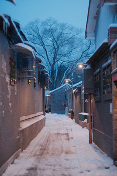 北京胡同雪景