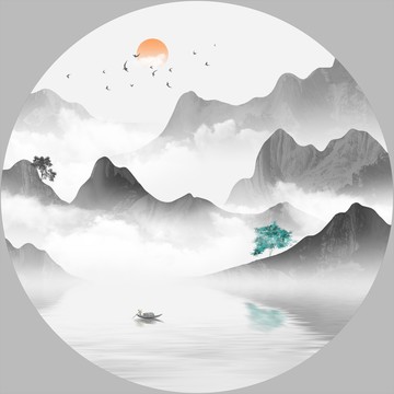 圓形山水畫