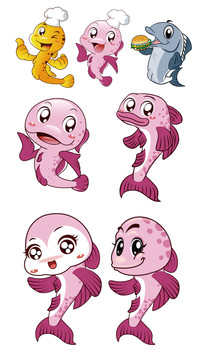 卡通魚(yú)黃鱔鯰魚(yú)娃娃魚(yú)形象小魚(yú)