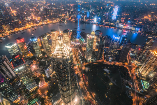 上海城市风光夜景