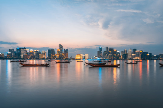 杭州钱江新城城市夜景