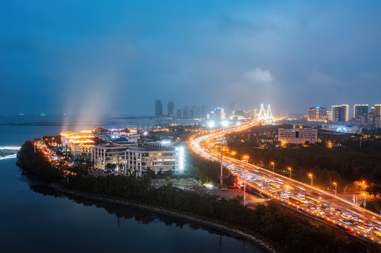 海口市万绿园城市夜景