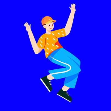 五四青年節(jié)年輕人青春潮流插畫