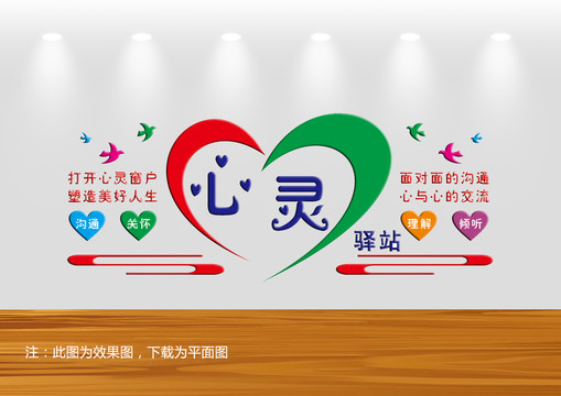 心理咨詢室文化墻展板