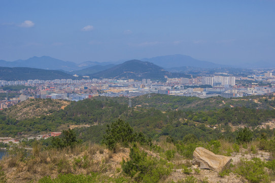 泉州城镇山岭航拍风景