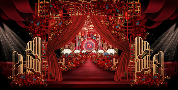 紅金色中式婚禮