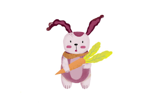 兒插兔子與胡蘿卜