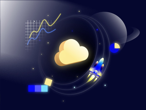 科学技术云计算宇宙火箭飞船