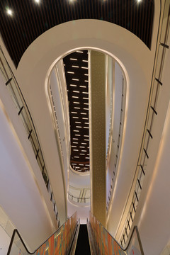 商场玻璃旋转楼梯