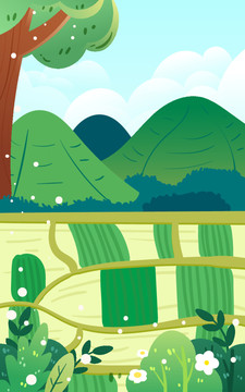 致敬勞動節(jié)農(nóng)民辛苦工作插畫