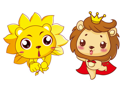 卡通狮子形象动物幼儿园向日葵