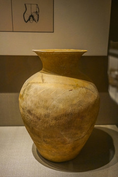 齐家文化绳纹红陶壶古代陶器