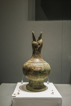 西汉凫首形铜壶青铜器