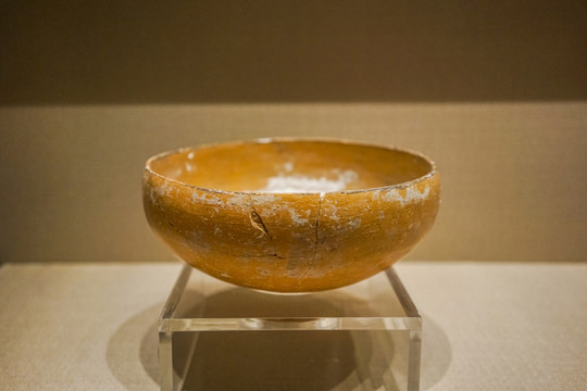 仰韶文化彩陶圜底钵古代陶器