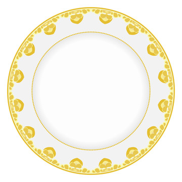金色花边餐盘餐具花纸