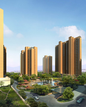 商業(yè)住宅效果圖psd分層