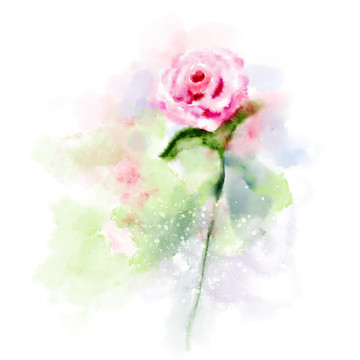 手绘水彩玫瑰元素婚庆浪漫图案