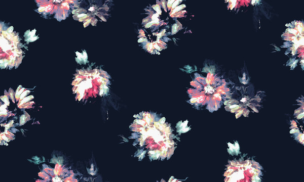 抽象水墨画花朵图案