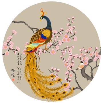 水墨梅花裝飾畫(huà)