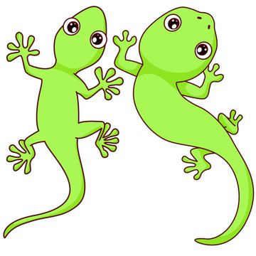 卡通壁虎爬行動物蜥蜴