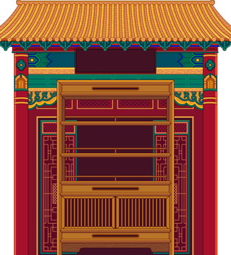 矢量建筑背景插图