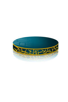 背景藍(lán)色金邊圓柱產(chǎn)品展示臺(tái)