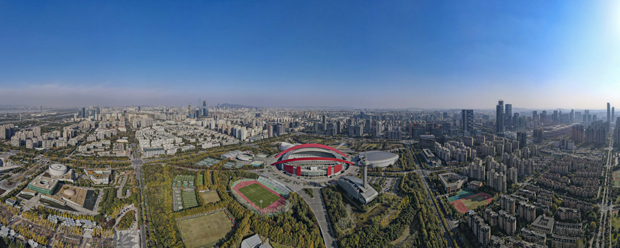 南京奥体中心全景图航拍