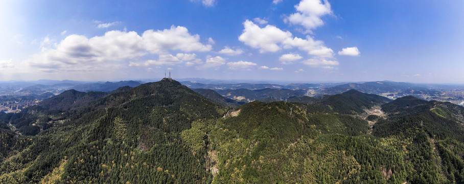 祖国大好河山蓝天白云全景图