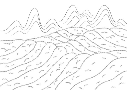 手繪山